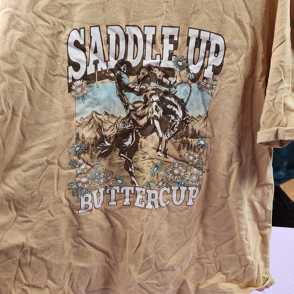 Maurices Tan Graphic Tee - Saddle Up Buttercup